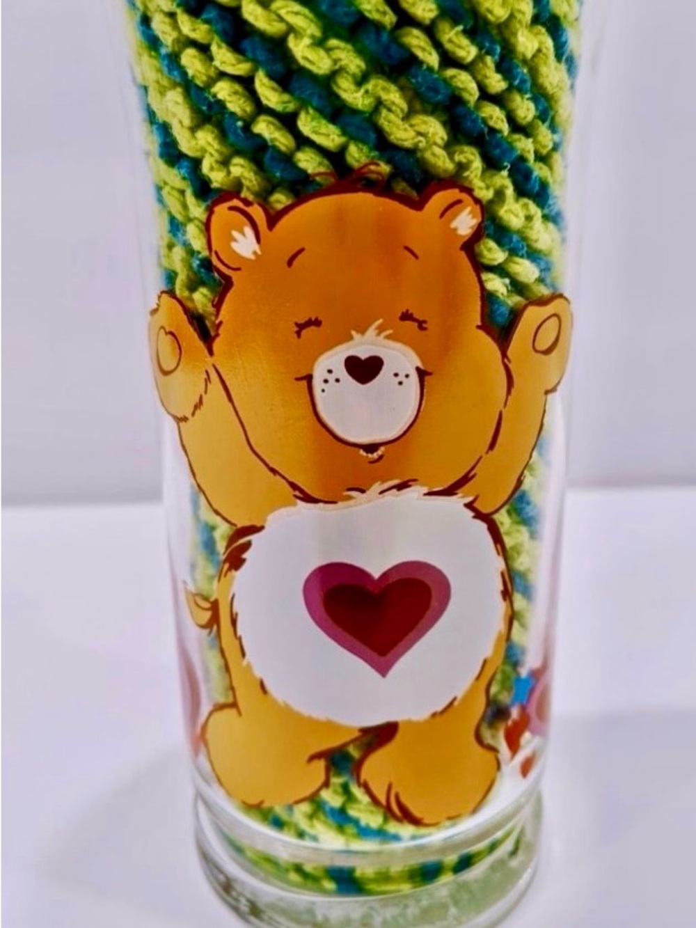 Vintage Care Bears Tenderheart Bear Glass Tumbler